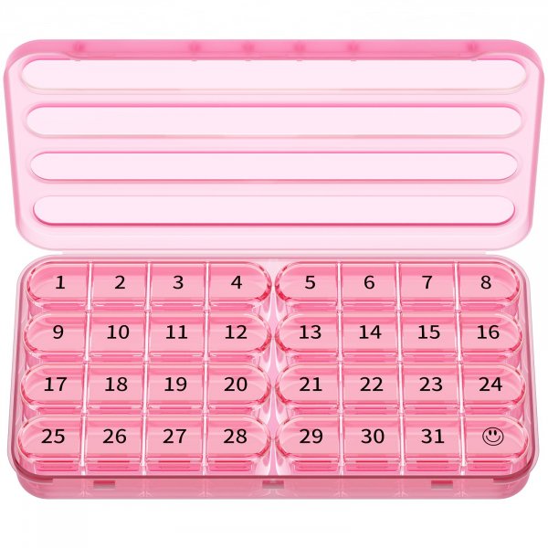 Zoksi Monthly Pill Organizer 1 Time a Day, 30 Day Pill Box Organizer