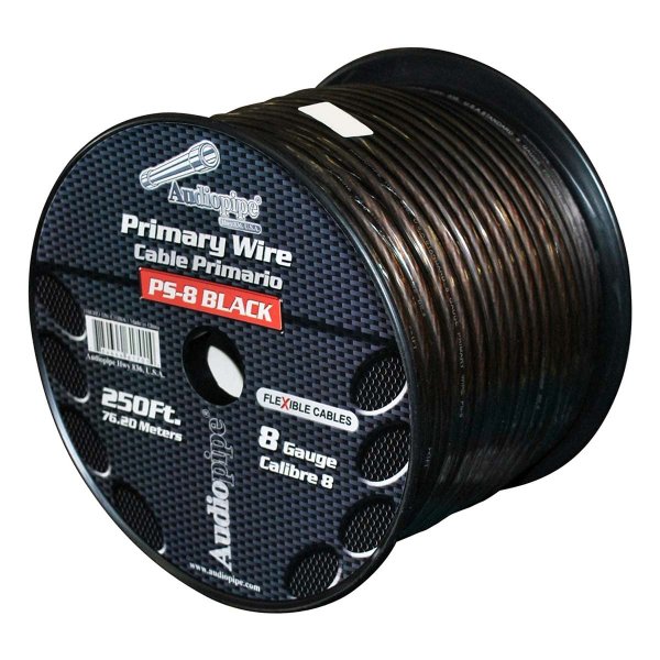Audiopipe PS8BK 8 Gauge Flexible Power Cable Black 250 ft.
