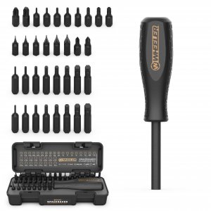 Wheeler Space Saver Screwdriver Set with Magnetic Screwdriver Handle, Bit Assortment and Storage Case for Maintenance