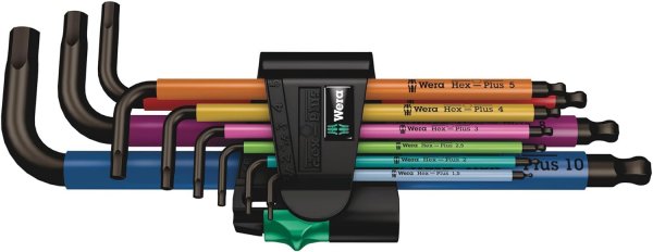 Wera 05073593001 950 Spkl/9 Sm N Multicolor L-Key Set Metric Blacklaser 9 Pieces