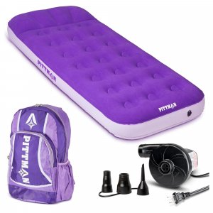 Pittman PPIPPLKIDMAT Kid's Twin Air Mattress Purple w/ Battery Air Pump