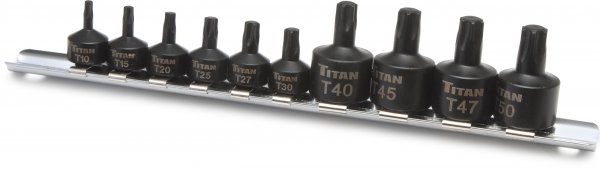 Titan 16142 10-Piece Low Profile Impact Star Bit Socket Set