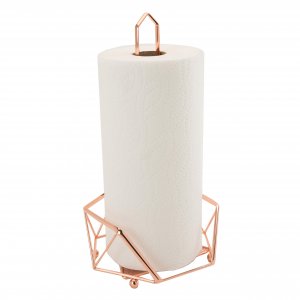 Kitchen Details Geode Paper Towel Holder | Countertop | Free Standing | Holds 1 Large Roll | Rust Resistant | Decorative | Copper