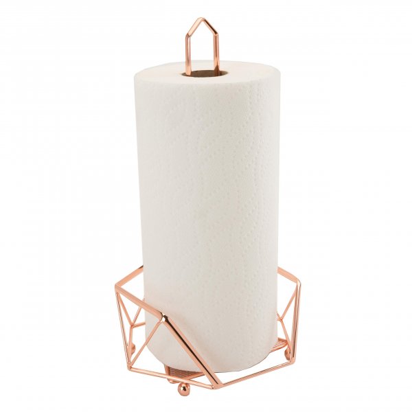 Kitchen Details Geode Paper Towel Holder | Countertop | Free Standing | Holds 1 Large Roll | Rust Resistant | Decorative | Copper