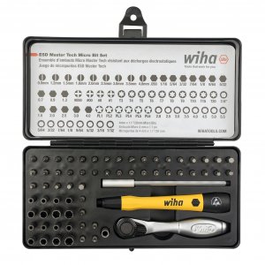 Wiha 75965 System-4 ESD Safe Master Technician Ratchet & MicroBits Set - 65pcSet