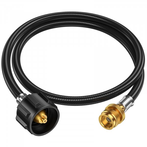 4ft Propane Hose Adapter 1lb to 20lb，Propane Adapter 20lb to 1lb Converter, Propane Tank Adapter Hose 20 lb to 1 lb for Weber Q Grill/Coleman Stove/Blackstone Griddle/Buddy Heater/Weber Traveler