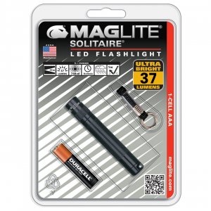 Maglite SJ3A016 1 CELL AAA Solitaire LED Flashlight Black