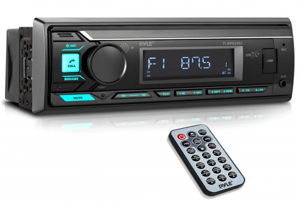 Pyle PLMRB29B Mechless MP3 Bluetooth Receiver w/ USB & Front Aux Input