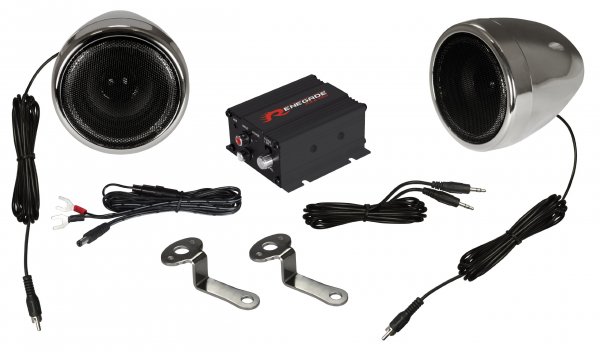 Renegade RXA100C Motorcycle Kit Speaker and Amplifier 100W Max Chrome