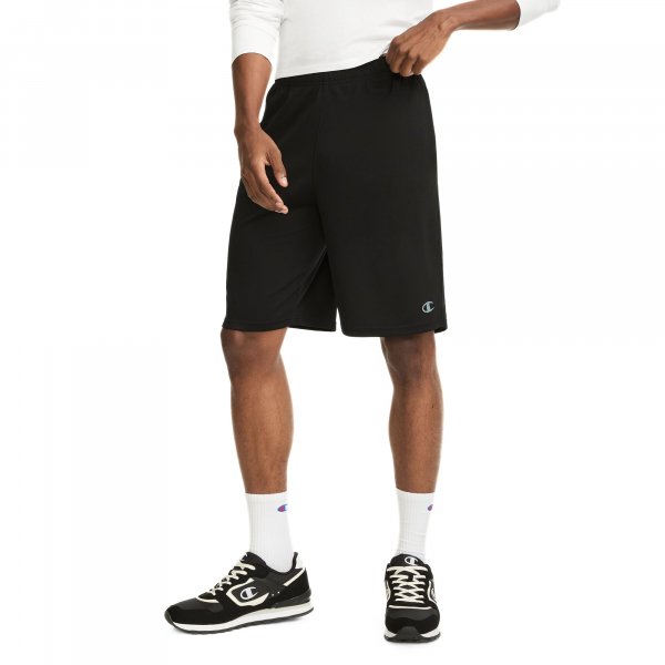 Champion Men's Sport Shorts, Standard Fit, 10 Inch Inseam, Lightweight Fabric, Moisture-Wicking, Available in Regular and Big & Tall, Black, X-Large
