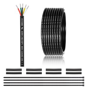 22 Gauge 5 Conductor Electrical Wire 25FT, UL 2464 22 AWG 5 Wire Cable