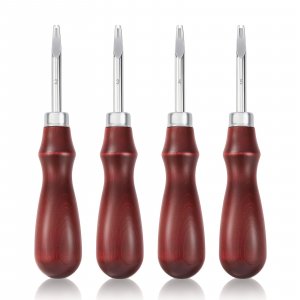 4 PCS Leather Edge Bevelers - Leather Beveler Tool for Edge Finishing and DIY Leathercraft, Leather Edge Beveler Tool Gift for Leather Artisans, DIY Enthusiasts (0.8mm,1mm,1.5mm, 2mm)