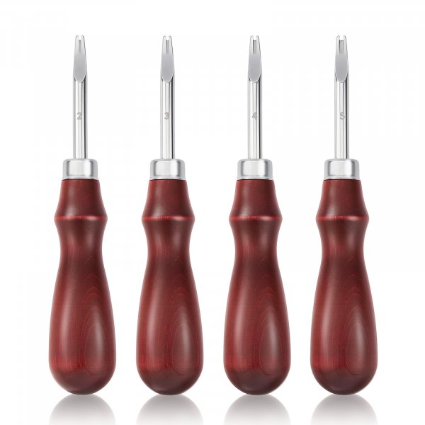 4 PCS Leather Edge Bevelers - Leather Beveler Tool for Edge Finishing and DIY Leathercraft, Leather Edge Beveler Tool Gift for Leather Artisans, DIY Enthusiasts (0.8mm,1mm,1.5mm, 2mm)