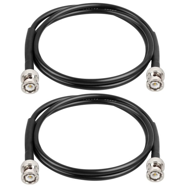 MOOKEERF BNC Coax Cable, 50 Ohm RG58 with BNC Connectors, 3ft (2Pcs)