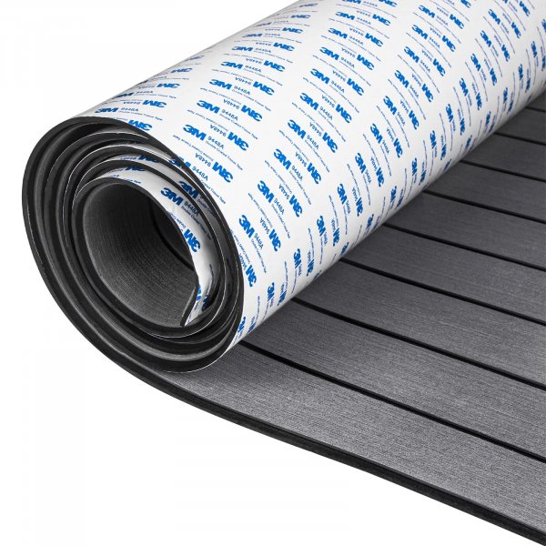OCEANBROAD Boat Flooring 96''x45.6'', Dark Gray with Black Seam Lines