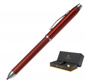 Cross AT009013 Tech3+ Engraved Translucent Red Multifunction Pen