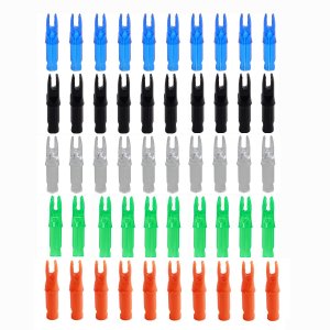 SOPOGER 50Pcs Archery Arrow Nocks .244/6.20mm ID Carbon Arrows Nock Arrow Inserts Standard Size for Arrows DIY Hunting Shooting (Multi-Color)