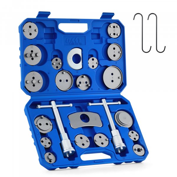 Orion Motor Tech 24pc Brake Caliper Compression Tool Set, Heavy Duty Brake Piston Compressor Tool and Wind Back Tool Kit for Brake Pad Replacement, Universal Disc Brake Caliper Tool Set with Blue Case