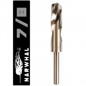 Narwhal 7/8 Inch Cobalt Drill Bits (Industrial Grade M35 Cobalt) 1/2" Shank & 6" Length & 135 Degree Split Point for Drilling Into Metal, Hardened & Stainless Steel, Cast Iron, & More!