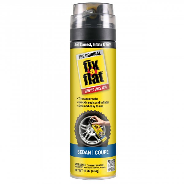 Fix-A-Flat S60420 Aerosol Emergency Flat Tire Repair and Inflator, for Standard Tires, Eco-Friendly Formula, Universal Fit for All Cars, 16 oz. (Pack of 1)