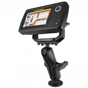RAM MOUNTS Marine Electronics Mount with C Size 1.5" Ball, Drill-Down Mount System with Medium Arm & 1.5" x 3" Plate for Fish Finders & GPS RAM-202-153-202U