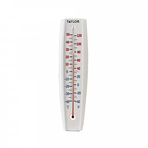 Taylor Indoor Outdoor Thermometer - Jumbo Number Wall Thermometer, Wireless Thermometer for Patio, Garden, or Nursery Area, 14.5-inch, White