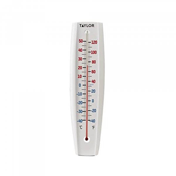 Taylor Indoor Outdoor Thermometer - Jumbo Number Wall Thermometer, Wireless Thermometer for Patio, Garden, or Nursery Area, 14.5-inch, White
