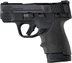 Hogue HandAll Beavertail Rubber Grip Sleeve for S&W M&P 9 Shield Plus, Black - 18410