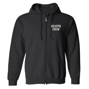 FX Sons of Anarchy Reaper Crew Fleece Zip-Up Hooded Sweatshirt - Officially Licensed - XLarge Black