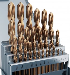 MACXCOIP 29Pcs(1/16"-1/2") Cobalt Drill Bit Set M35 HSS Jobber Length