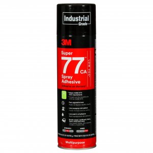 3M Super 77 Multipurpose Permanent Spray Adhesive Glue, Low VOC, Paper, Cardboard, Fabric, Plastic, Metal, Wood, Net Wt 18 oz
