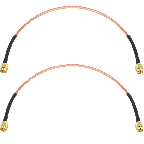 XRDS -RF RG316 SMA Male to SMA Male Coaxial Cable 1FT, 2 Pack Flexible SMA Extension Antenna Cable for WiFi Antenna, Router, SDR, FPV, GPS, Test Equipment