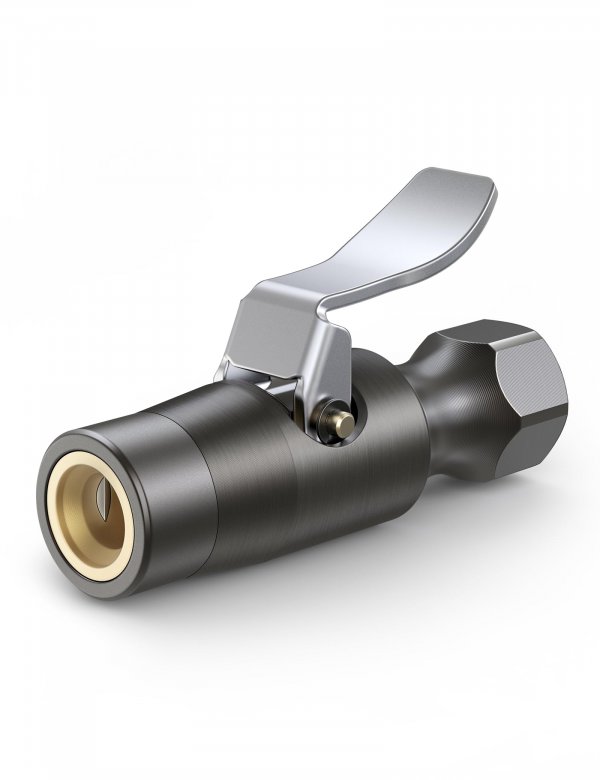 AstroAI Air Chuck, No Air Leakage Double Jaws Lock on Tire Chuck, Open Flow Heavy Duty Brass and Stainless Steel Air Chuck with Clips for Inflator Gauge Compressor Accessories