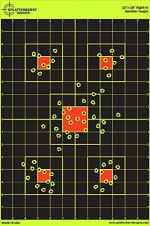 Splatterburst Targets - 12 x 18 inch Sight in Shooting Target - Shots Burst Bright Fluorescent Yellow Upon Impact - Gun - Rifle - Pistol - Airsoft - BB Gun - Air Rifle - Made in USA (10 Pack)