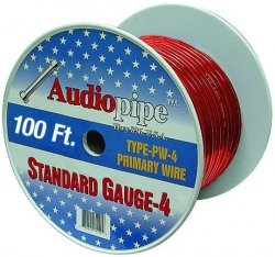 Audiopipe PW4100RED 4 Gauge 100 foot Red Power Wire