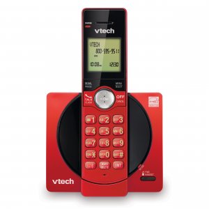 VTech CS6919-16 DECT 6.0 Cordless Phone, Red - Caller ID/Call Waiting (Stores 30 Calls), Backlit Keypad & Display, Full Duplex Handset Speakerphone, Wall Mountable