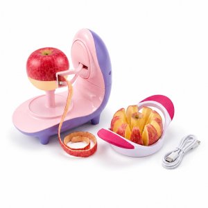 Electric Apple Peeler Tool with Apple Slicer Corer, USB-C Rechargeable Automatic Apple Peeler Machine, Apple Skin Peeler for Apples & Pears, Peels in 30 Seconds, Up to 60 Apples per Charge, Purple