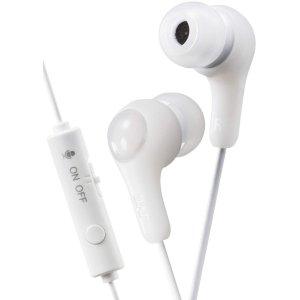 JVC HAFX7GW Gumy Gamer Earbuds w/Microphone (White)