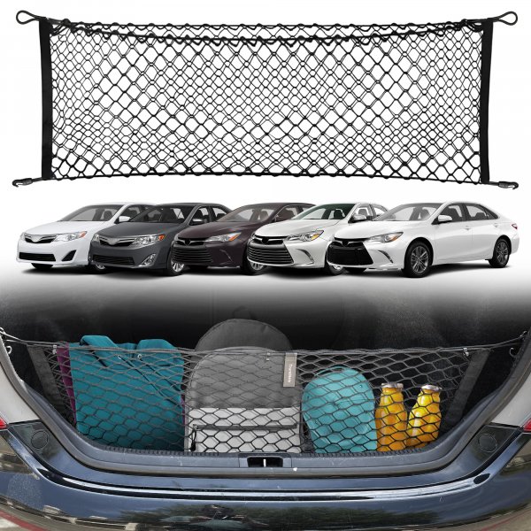 Envelope Style Trunk Mesh Cargo Net for Toyota Camry 2012-2017, Automotive Exterior Accessories - Premium Car Storage Organizers, Cargo Bed Net for Pickup Truck, Smart Vehicle Storage Organizer