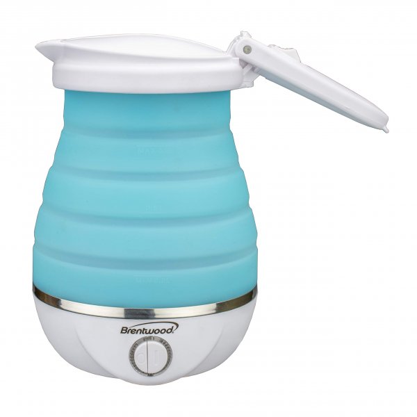 Brentwood Appliances KT-1508BL .85Q Dual-Voltage Collapsible Travel Kettle (Blue)