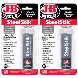 J-B Weld SteelStik, 1 Hour Cure, Steel Reinforced Epoxy Putty Stick - 2 Pack, Dark Grey (8267-2)