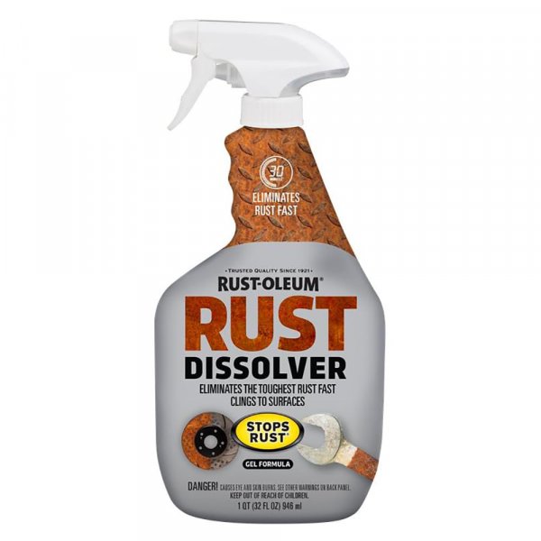 Rust-Oleum Rust Dissolver Trigger Spray Gel | Heavy-Duty Corrosion Remover for Metal Tools, Cars, Bikes, Grills, Bolts, Firearms & More | 32 oz