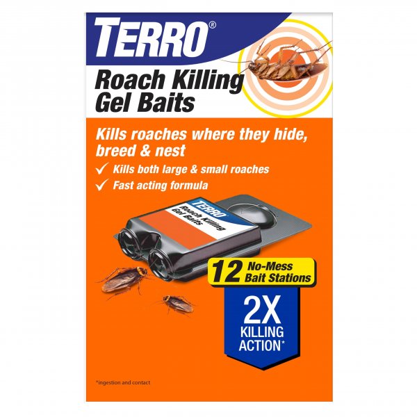 TERRO Roach Killer Gel Bait Stations, 12-Pack, Ready-to-Use Cockroach Bait