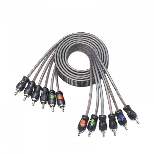 RECOIL RCI66 99.99% Oxygen Free Copper 6ft 6-Channel RCA Audio Cable, Twisted Pair with Noise Reduction