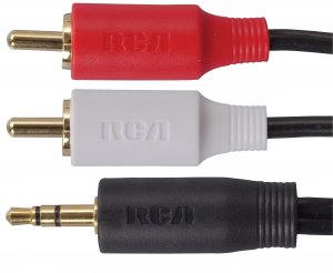 RCA AH205R MP3 3.5mm to 2 RCA Plugs Y-Adapter, 3ft