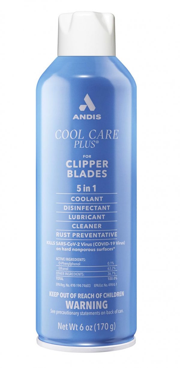 Andis 12551 Cool Care Plus 5-in-1 Clipper Blade Spray, Cooling, Blue