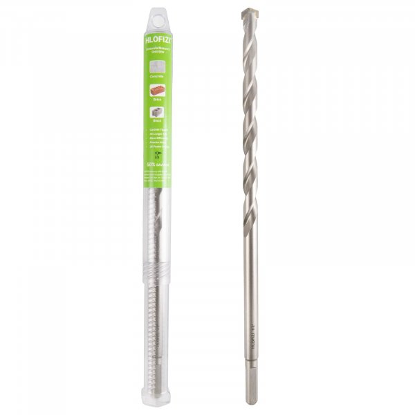 HLOFIZI 1/2" x 12" Masonry Drill Bits 1/2 inch Concrete Hammer Drill Bits Carbide Tipped, for Cement, Brick, Stone, 3-Flat Shank