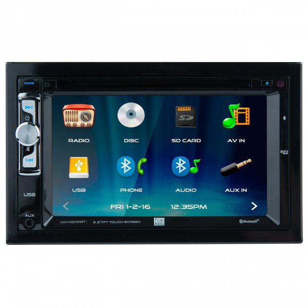 XDVD276BT Dual Double Din 6.2 Inch Lcd Screen Dvd Bluetooth Usb