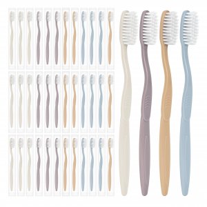 DR.BRIGHT 40 Pack Soft Individually Toothbrushes with Tongue Scraper