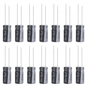 ALLECIN 10uF 25V 5x11mm Electrolytic Capacitor 10 UF MFD 25 Volt 0.2x0.43in Aluminum Capacitors (Pack of 15)